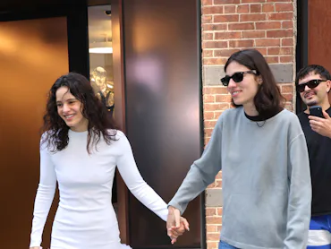 NEW YORK, NY - JUNE 17: Rosalia (L) and Loli Bahia are seen leaving her New York City Hotel with Lol...