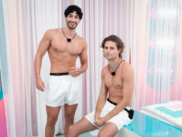 LOVE ISLAND USA -- "Week 2 " Episode TBD -- Pictured: (l-r) Zacharias Georgiou, Bryce Alakai Dettlof...
