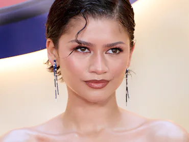 Zendaya with slicked-back hair