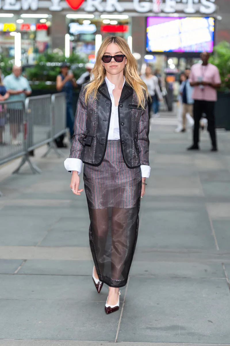 NEW YORK, NEW YORK - JUNE 22: Milly Alcock is seen in Midtown on June 22, 2026 in New York City. (Ph...