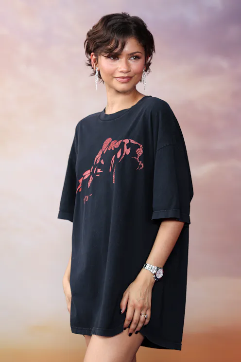 Zendaya in a Spider-Man t-shirt