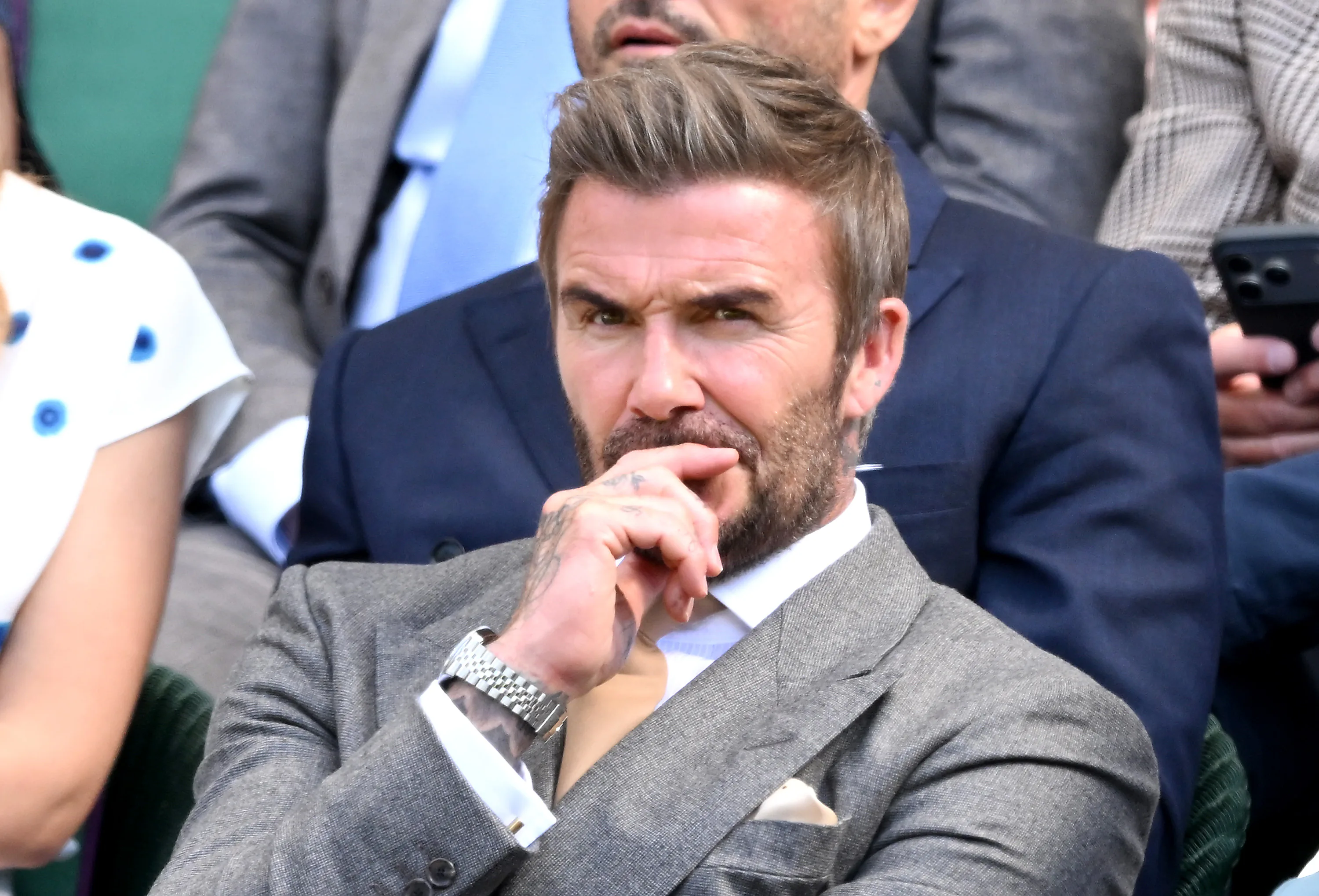 LONDON, ENGLAND - JUNE 29: Sir David Beckham attends day one of the 2026 Wimbledon Tennis Championsh...