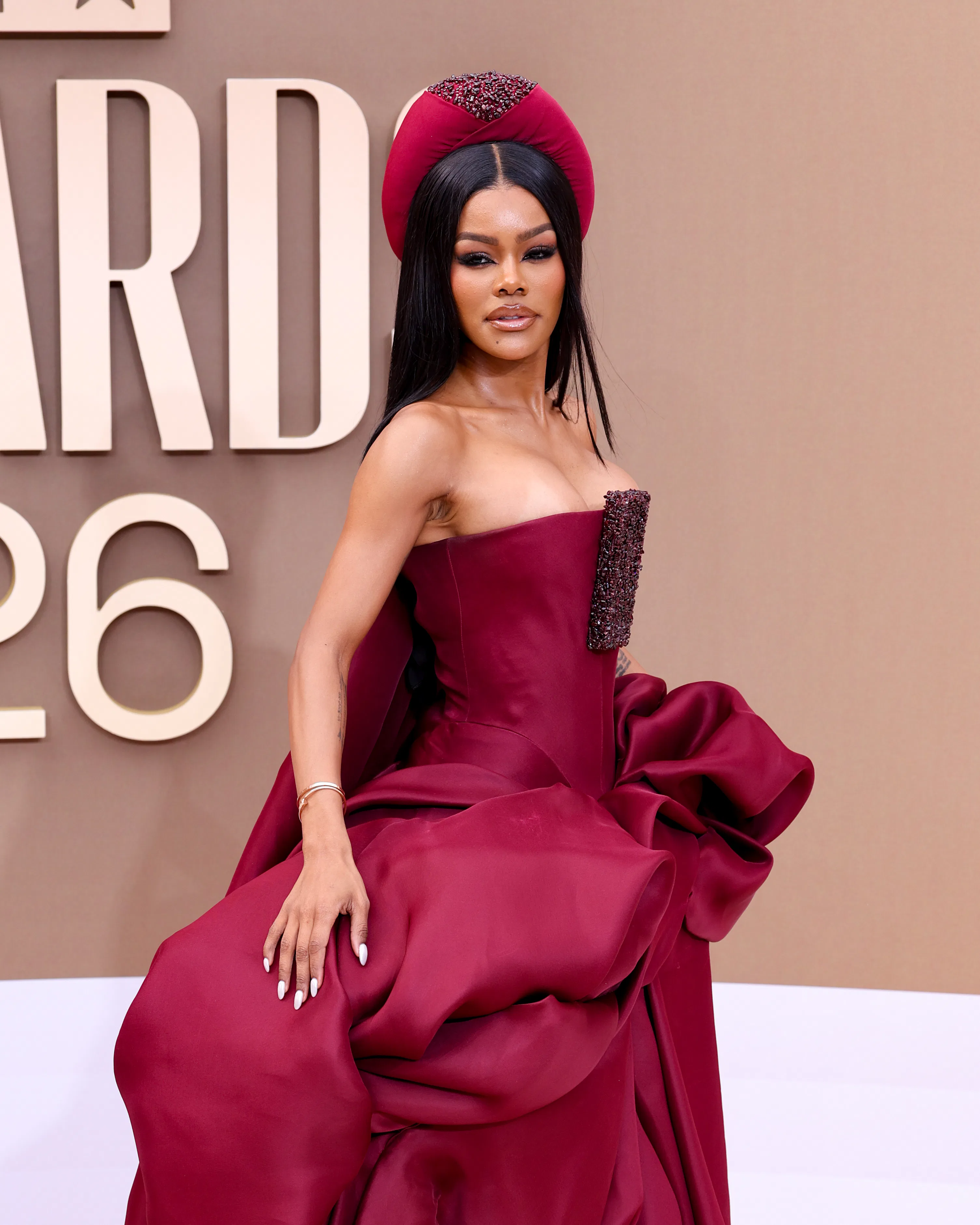 teyana taylor red dress Teyana Taylor attended the Costume Designers Guild Awards, where she was  honored with the Vanguard Spotlight Award wearing Tamara Ralph Couture  SS26, Thoughts? Is this look an add to cart or put it