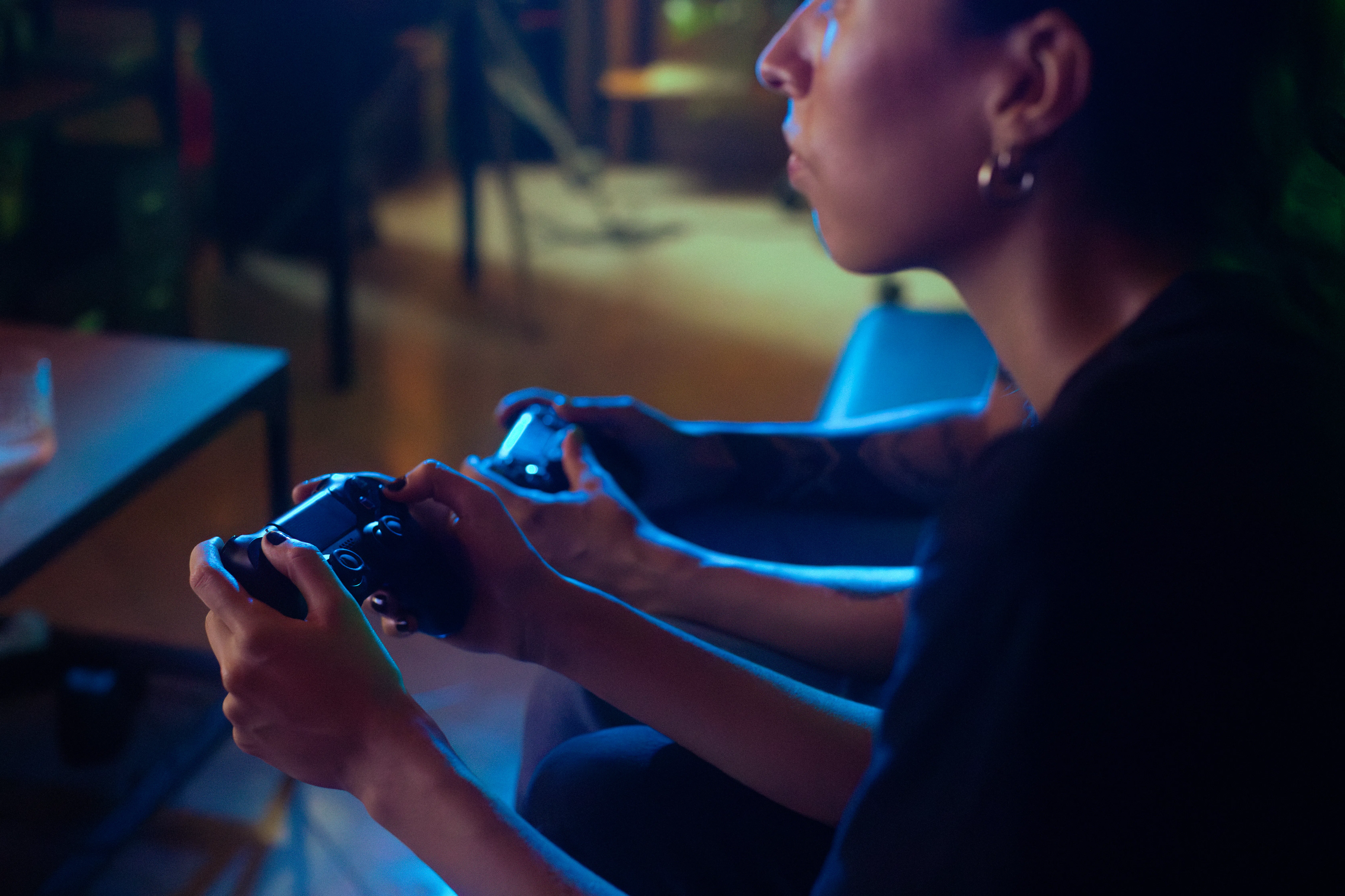 Gamer Hands holding gamepad