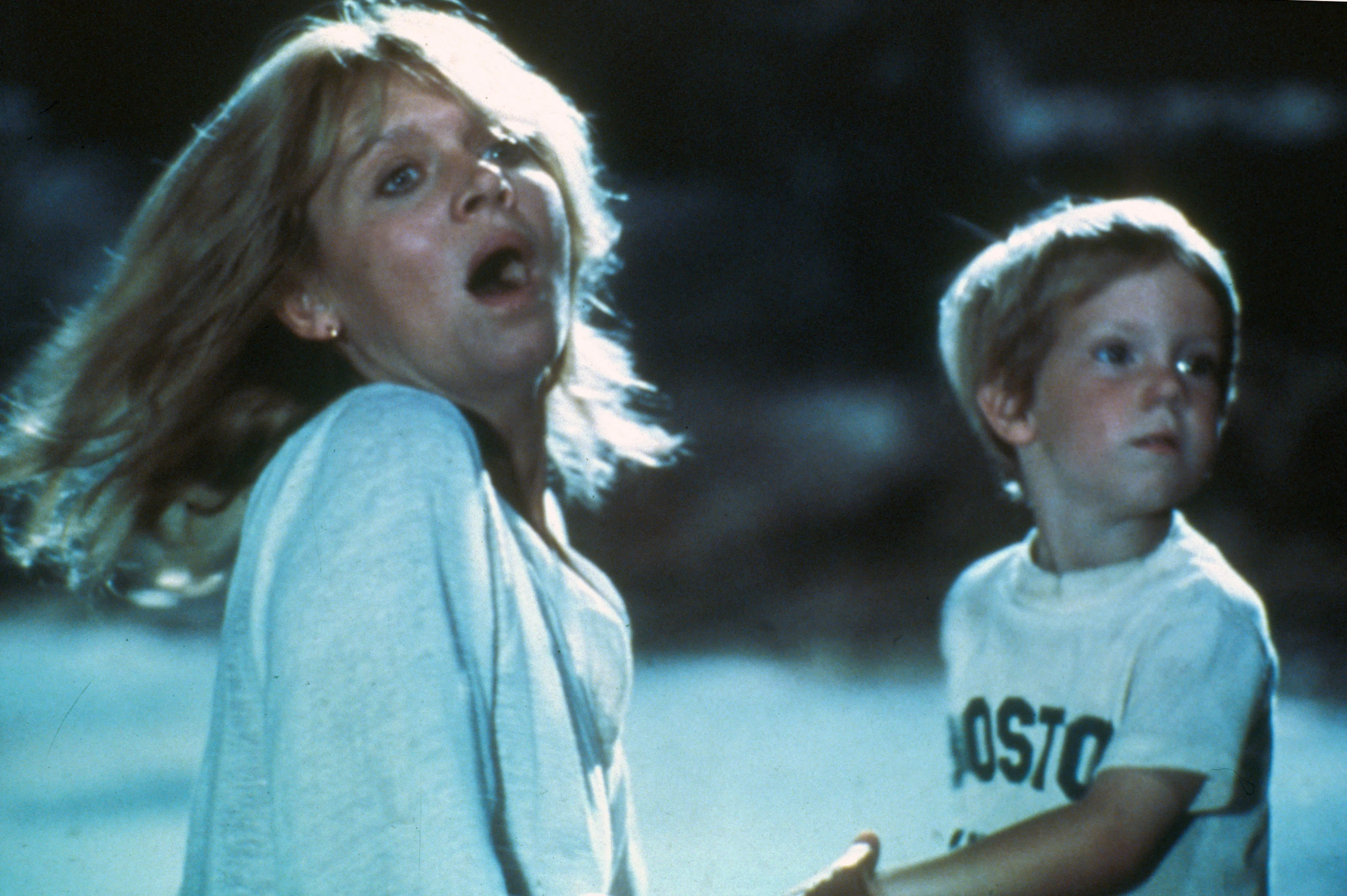 Melinda Dillon and Cary Guffey on the set of "Close Encounters of the Third Kind". (Photo by Sunset ...
