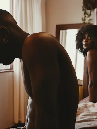 Shot of a young couple having an argument in the bedroom at home