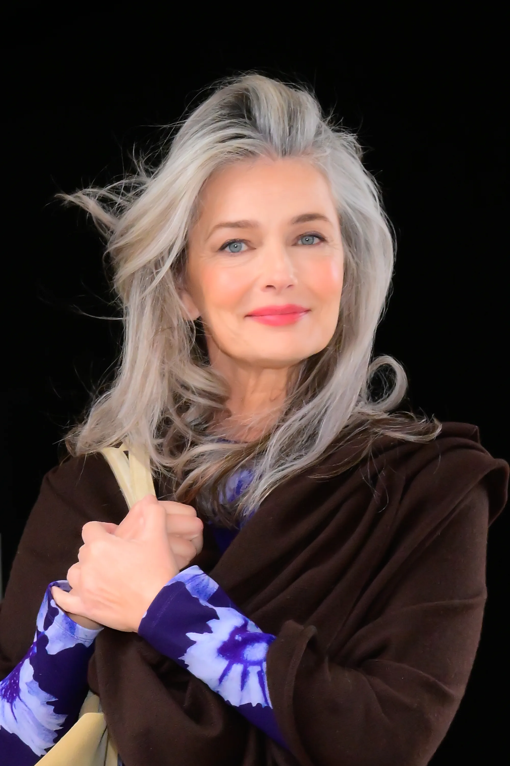 Paulina Porizkova is seen outside CBS Studio with a bombshell blowout