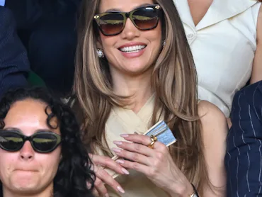 LONDON, ENGLAND - JULY 12: Jennifer Lopez, wearing Ralph Lauren, attends day fourteen of the 2026 Wi...