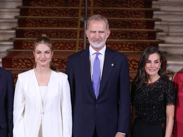 BARCELONA, SPAIN - JULY 14: Crown Princess Leonor of Spain, King Felipe VI of Spain and Queen Letizi...