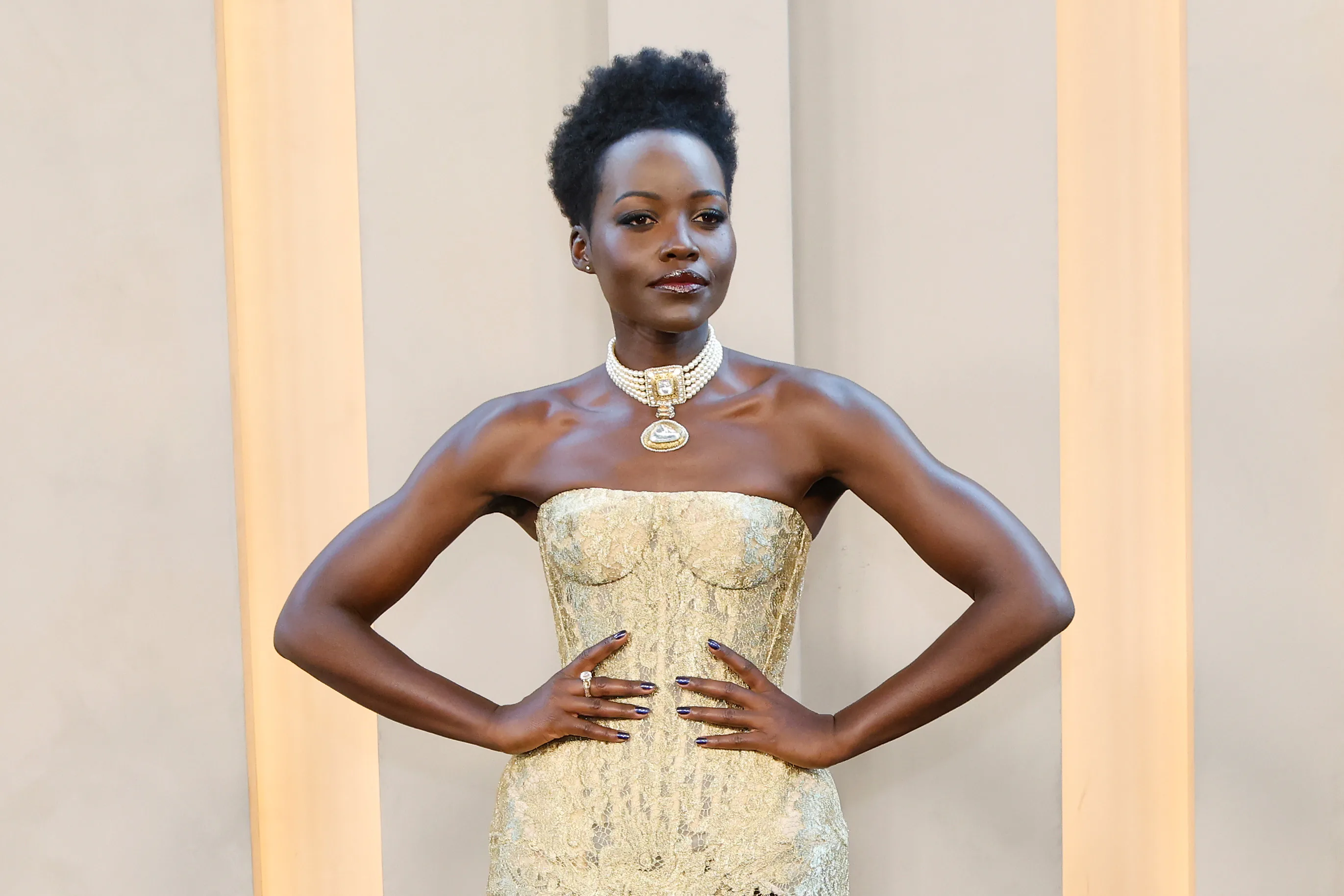 NEW YORK, NEW YORK - JULY 14: Lupita Nyong'o attends the New York premiere of "The Odyssey" at AMC L...