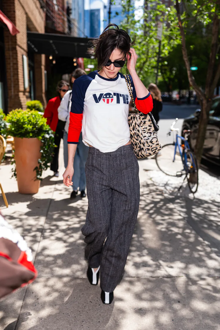 NEW YORK, NEW YORK - MAY 03: Gracie Abrams is seen in Tribeca on May 03, 2026 in New York City. (Pho...