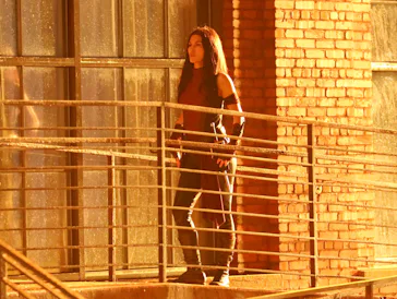 NEW YORK, NY - JUNE 23: Elodie Yung as Elektra is seen filming at the "Daredevil: Born Again" set in...