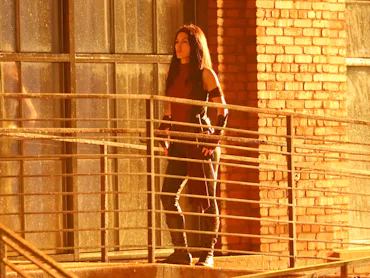 NEW YORK, NY - JUNE 23: Elodie Yung as Elektra is seen filming at the "Daredevil: Born Again" set in...
