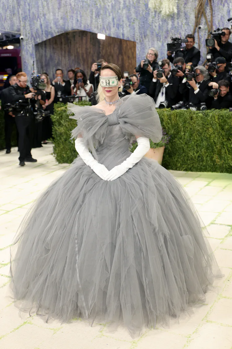 NEW YORK, NEW YORK - MAY 04: Sarah Paulson attends the 2026 Met Gala Celebrating "Costume Art" at th...