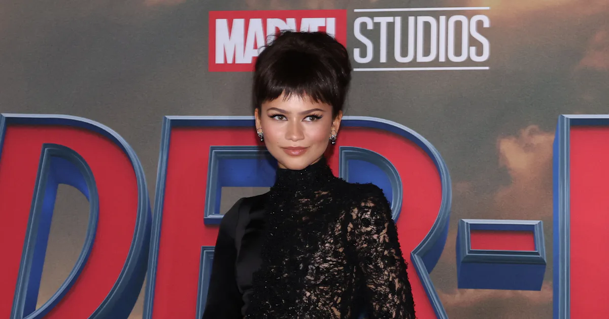 Zendaya Is a Mourning Bride For Her Latest 'Spider-Man' Stop