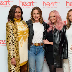 Spice Girls (left to right) Melanie Brown, Melanie Chisholm, Emma Bunton and Geri Horner at a live a...