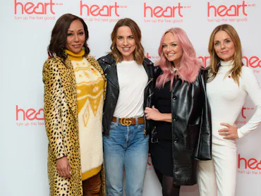 Spice Girls (left to right) Melanie Brown, Melanie Chisholm, Emma Bunton and Geri Horner at a live a...