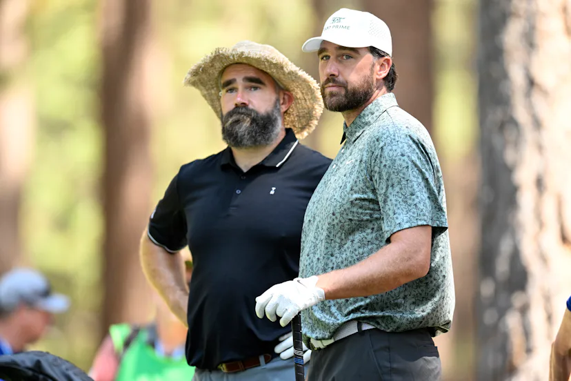 Jason Kelce and Travis Kelce at the American Century Championship