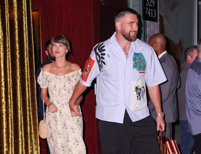 NEW YORK, NY - MAY 15: Taylor Swift and Travis Kelce are seen on May 15, 2026 in New York City. (Ph...