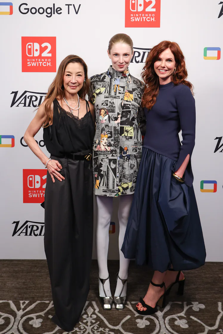 Michelle Yeoh, Hunter Schafer and Silka Luisa of "Blade Runner 2099" at the Variety Studio at San Di...