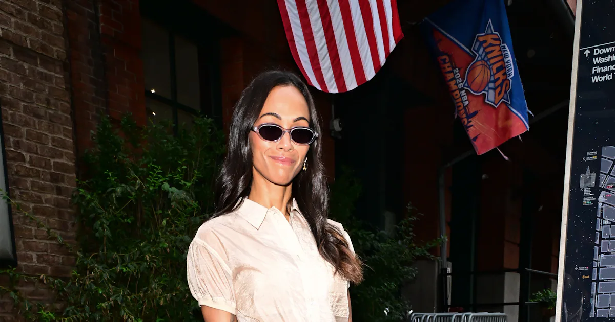 Zoe Saldaña Cosigns Two Divisive Summer Trends in One Look