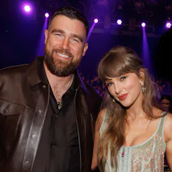Taylor Swift and Travis Kelce at the 2026 iHeartRadio Music Awards held at Dolby Theatre on March 26...