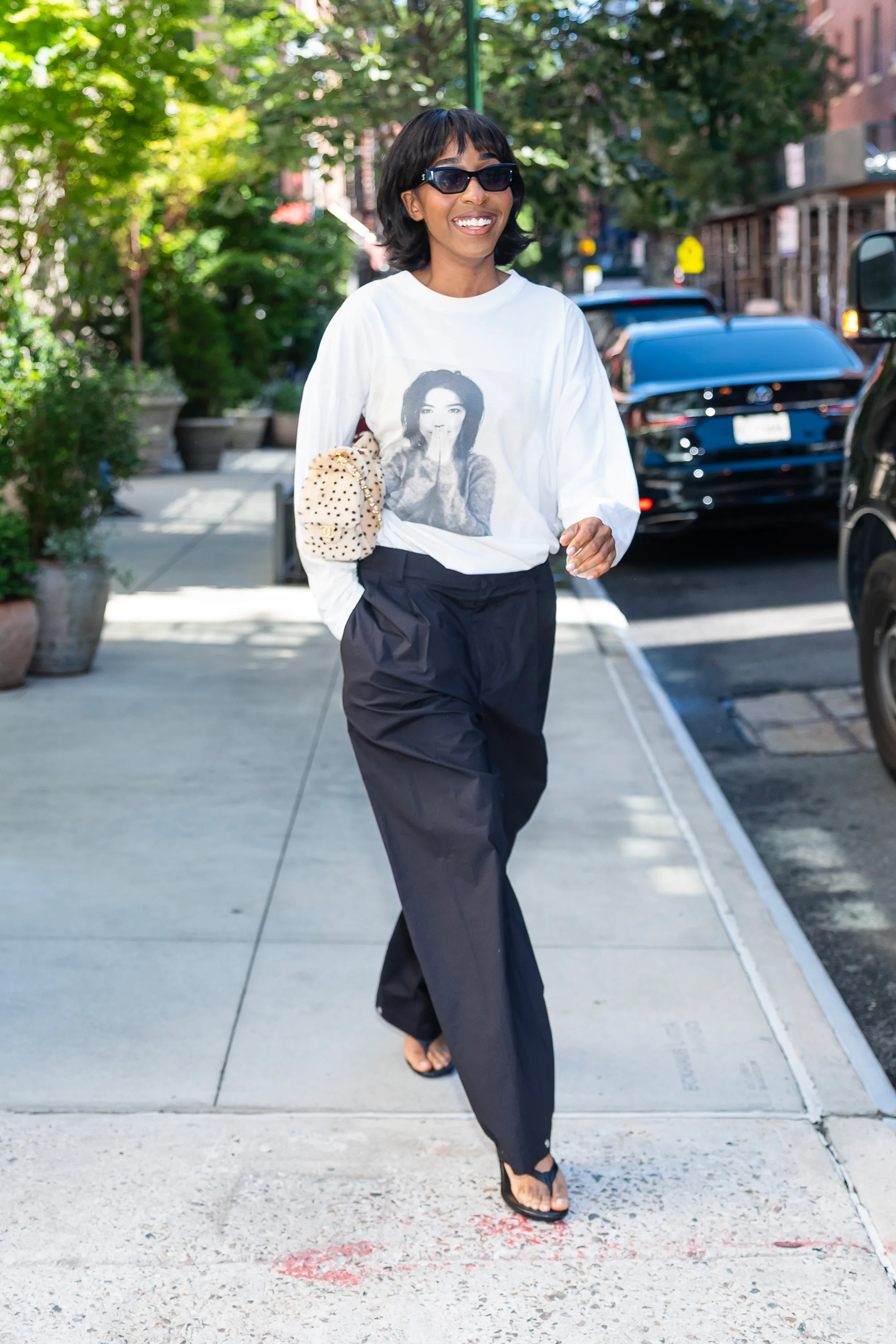 NEW YORK, NEW YORK - JUNE 16: Ayo Edebiri is seen in the Lower East Side on June 16, 2026 in New Yor...