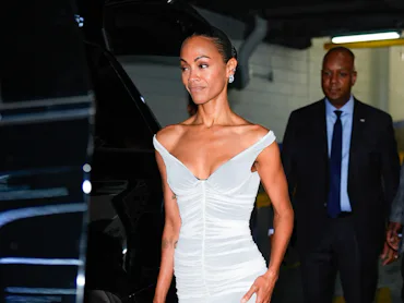 NEW YORK, NY - JULY 30: Zoe Saldana is seen departing a press junket for "Lioness" on July 30, 2026 ...