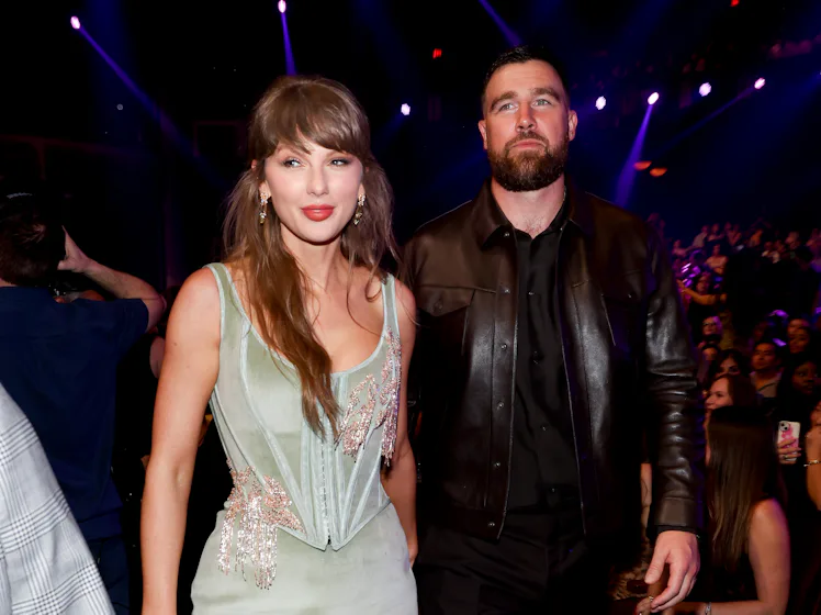 Taylor Swift and Travis Kelce at the 2026 iHeartRadio Music Awards held at Dolby Theatre on March 26...