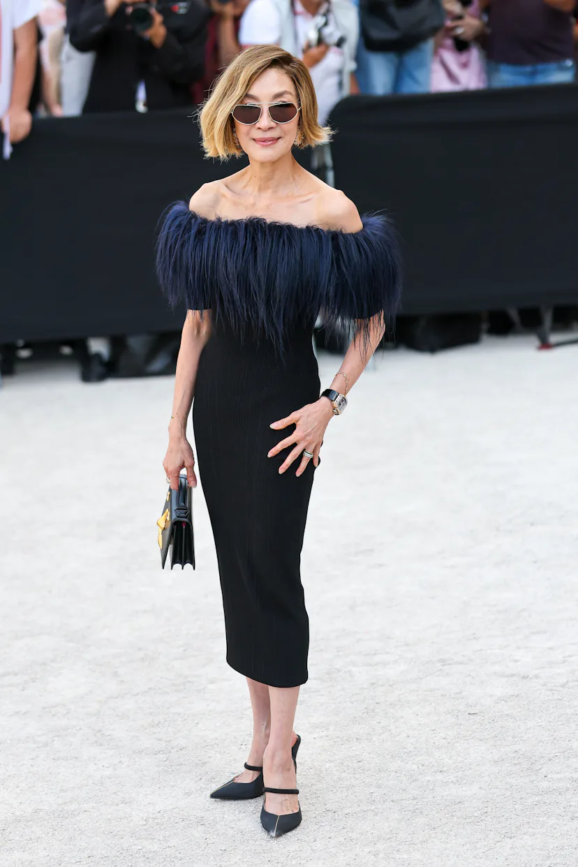 PARIS, FRANCE - JULY 06: Michelle Yeoh attends the Schiaparelli Haute Couture Fall/Winter 2026/2027 ...