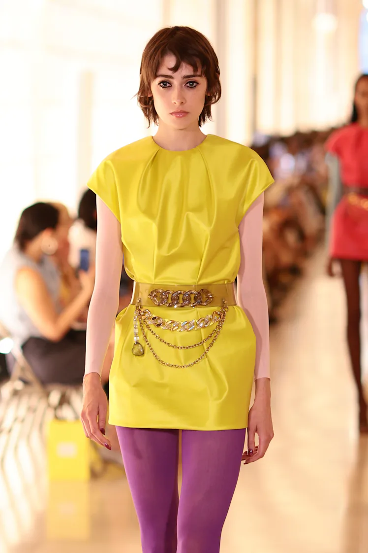 NEW YORK, NEW YORK - JUNE 29: A model walks the runway for the Marc Jacobs Spring 2027 show at New Y...
