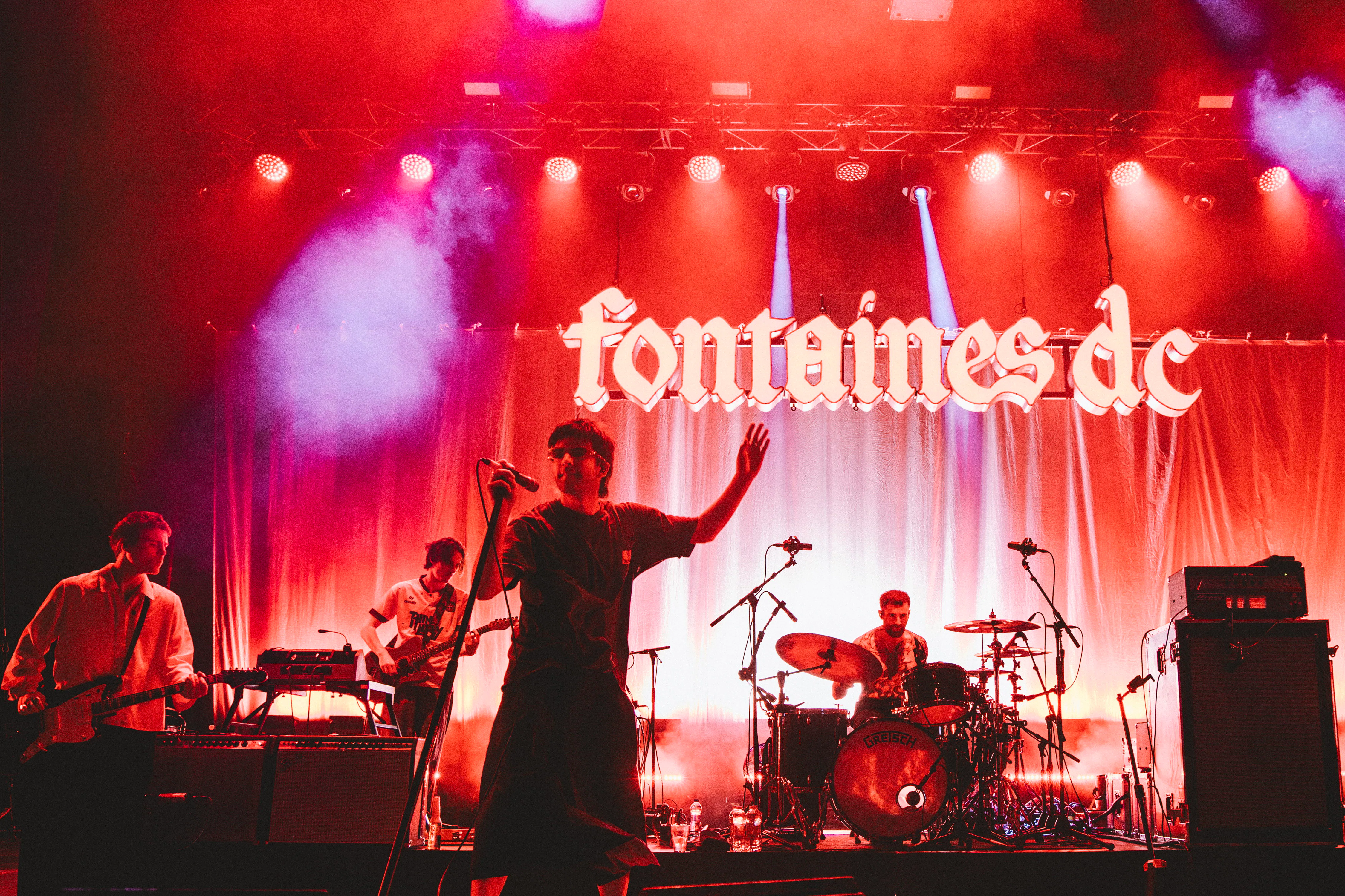 ROMA, ITALY - 2024/06/25: Grian Chatten and his band Fontaines dc perform on stage in Rome. (Photo b...
