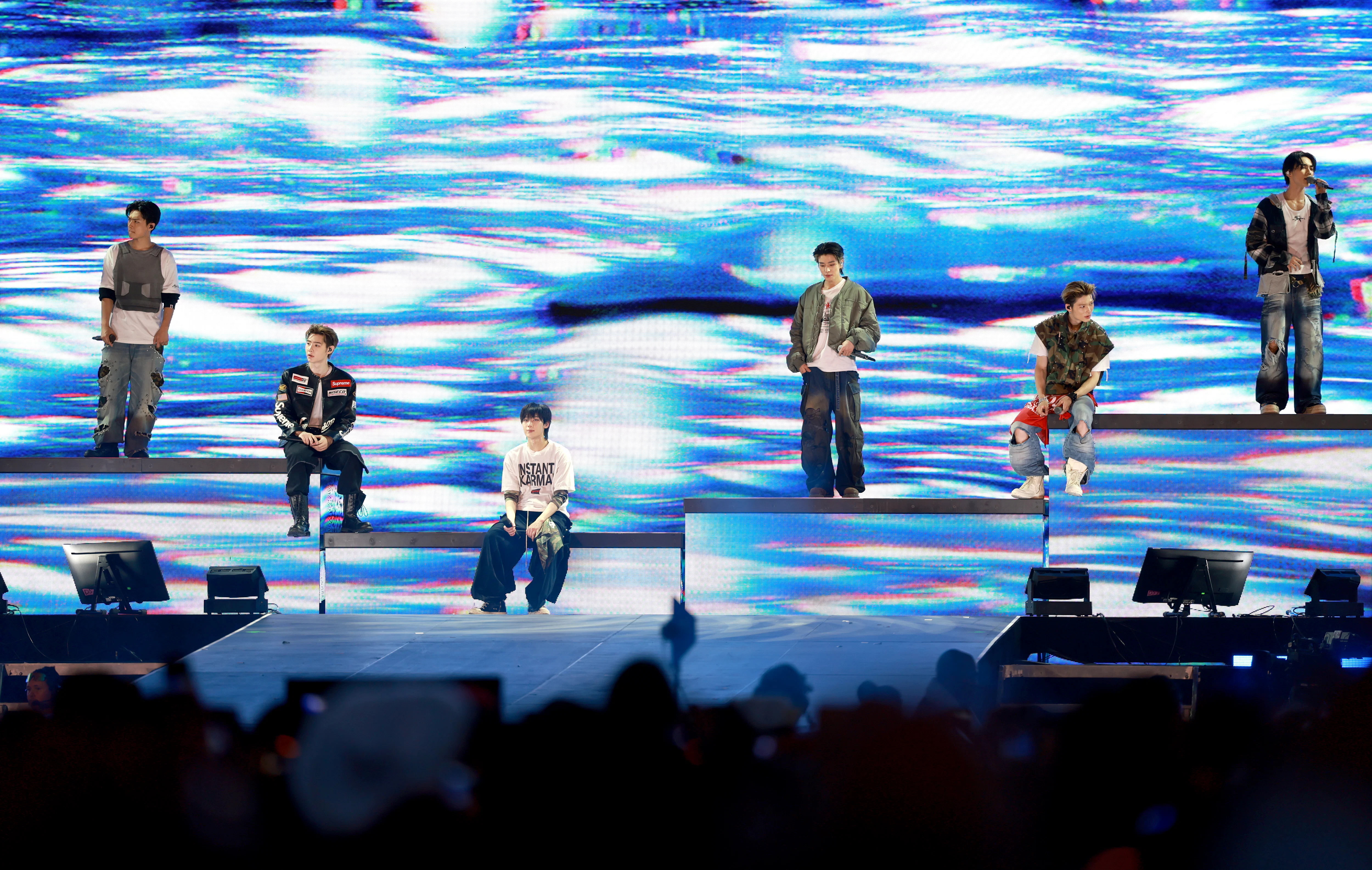 SAN DIEGO, CALIFORNIA - JULY 21: (EXCLUSIVE COVERAGE) (L-R) JAY, SUNGHOON, SUNOO, JAKE, NI-KI and JU...