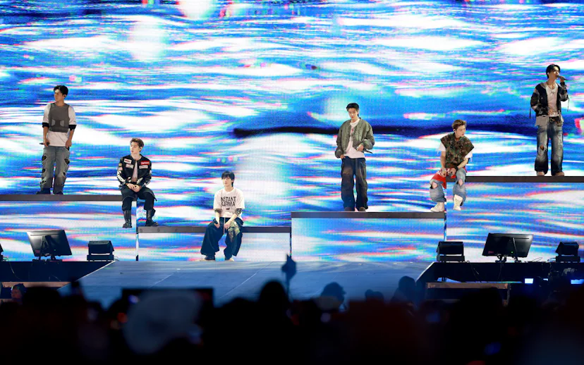 SAN DIEGO, CALIFORNIA - JULY 21: (EXCLUSIVE COVERAGE) (L-R) JAY, SUNGHOON, SUNOO, JAKE, NI-KI and JU...