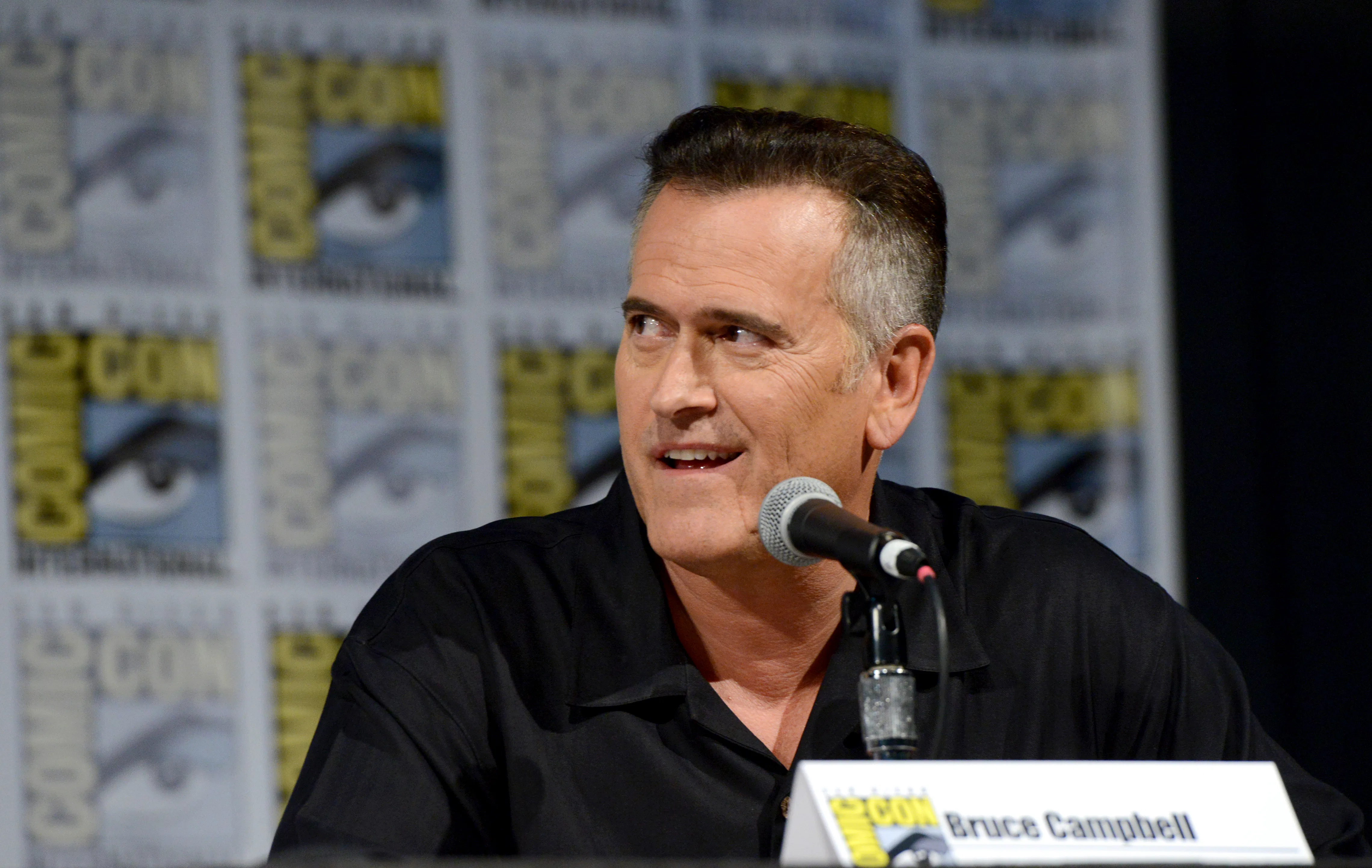 SAN DIEGO, CA - JULY 23: Actor Bruce Campbell  speaks on stage during the "Ash vs Evil Dead"  panel ...