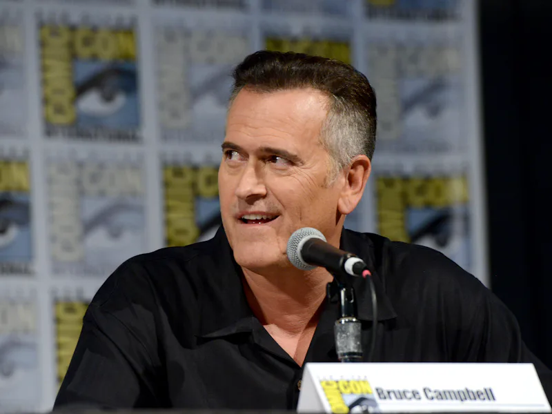 SAN DIEGO, CA - JULY 23: Actor Bruce Campbell speaks on stage during the "Ash vs Evil Dead" panel ...