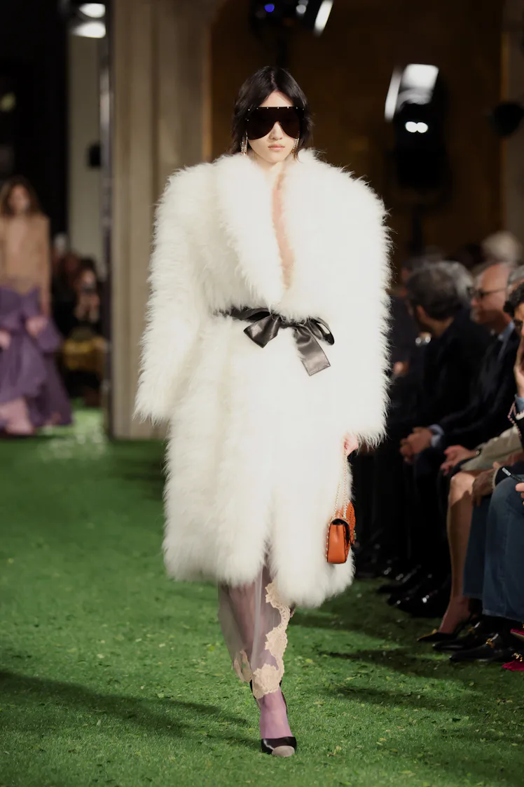 ROME, ITALY - MARCH 12: A model walks the runway at the Valentino Show "Interferenze" Fall/Winter 20...