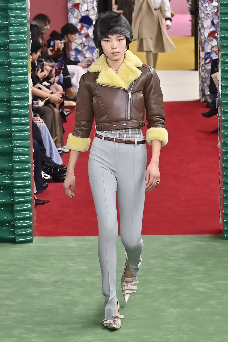 PARIS, FRANCE - MARCH 04: A model walks the runway during the Acne Studios Ready to Wear Fall/Winter...