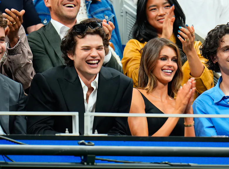 NEW YORK, NY - AUGUST 25: Homer Gere (L) and Kaia Gerber are seen at The US Open on August 25, 2026 ...