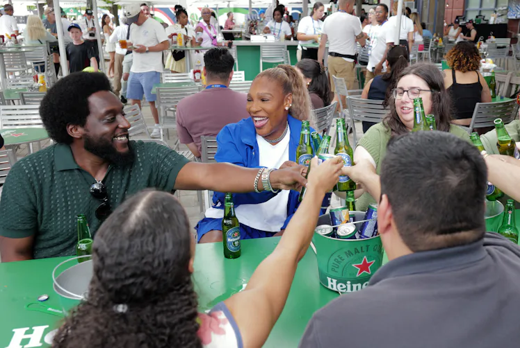 NEW YORK, NEW YORK - AUGUST 24: Serena Williams surprises fans at the US Open for Heineken's Second ...
