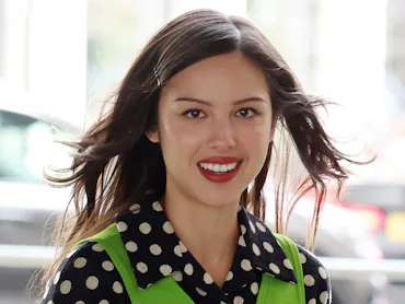 Olivia Rodrigo with red lipstick