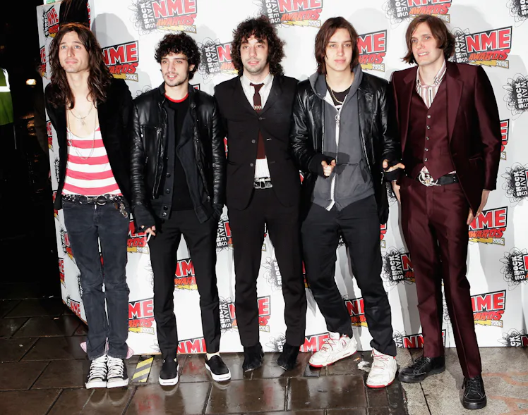LONDON - FEBRUARY 23:  The Strokes arrives at the Shockwaves NME Awards 2006, the weekly music magaz...
