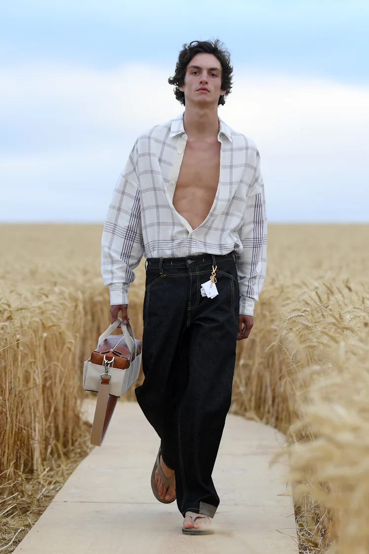 PARIS, FRANCE - JULY 16: Lucas El Bali walks the runway during "L'Amour" : Jacquemus Spring-Summer 2...