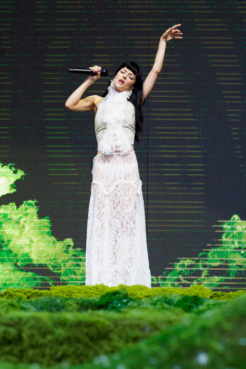 CHICAGO, ILLINOIS - JULY 31: Maria Zardoya of Not For Radio performs during 2026 Lollapalooza Festiv...