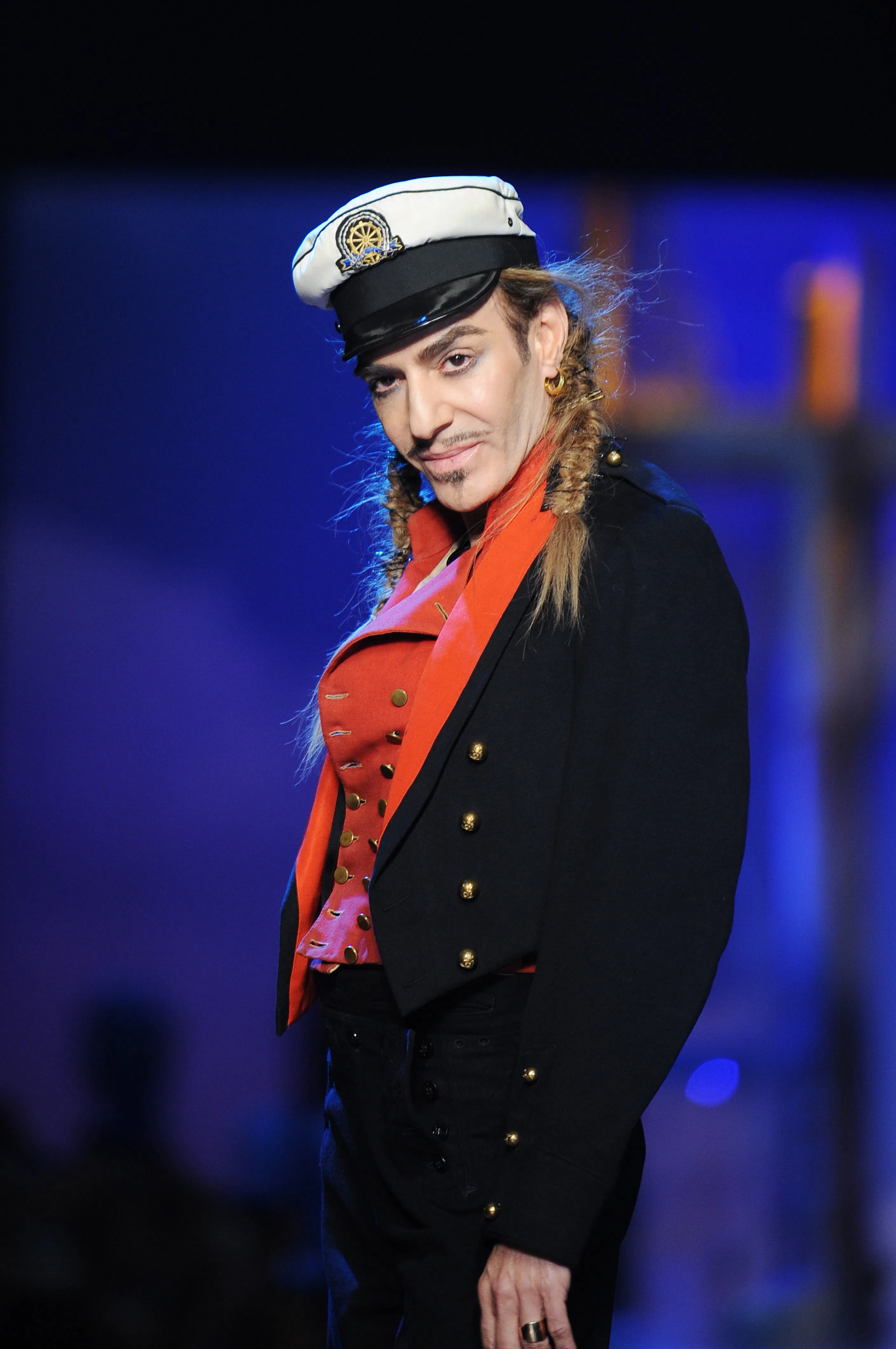 Designer John Galliano attends the Christian Dior show as part of Paris Fashion Week Spring/Summer 2...