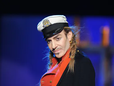 Designer John Galliano attends the Christian Dior show as part of Paris Fashion Week Spring/Summer 2...