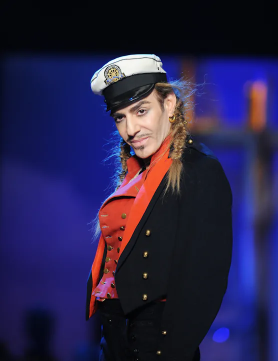 Designer John Galliano attends the Christian Dior show as part of Paris Fashion Week Spring/Summer 2...