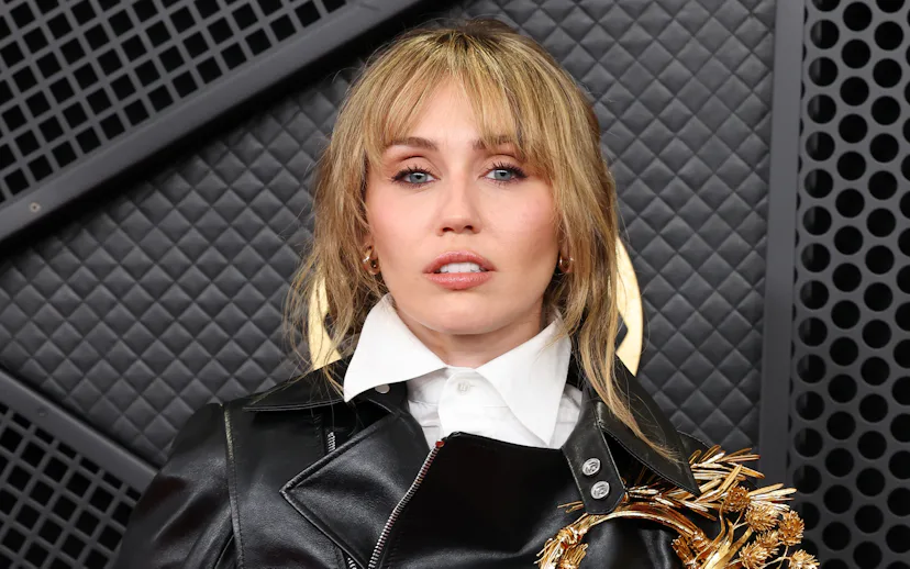 LOS ANGELES, CALIFORNIA - FEBRUARY 01: (FOR EDITORIAL USE ONLY) Miley Cyrus attends the 68th GRAMMY ...