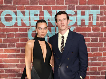 Dua Lipa and Callum Turner attend the "One Night Only" New York Premiere at SVA Theater on August 03...