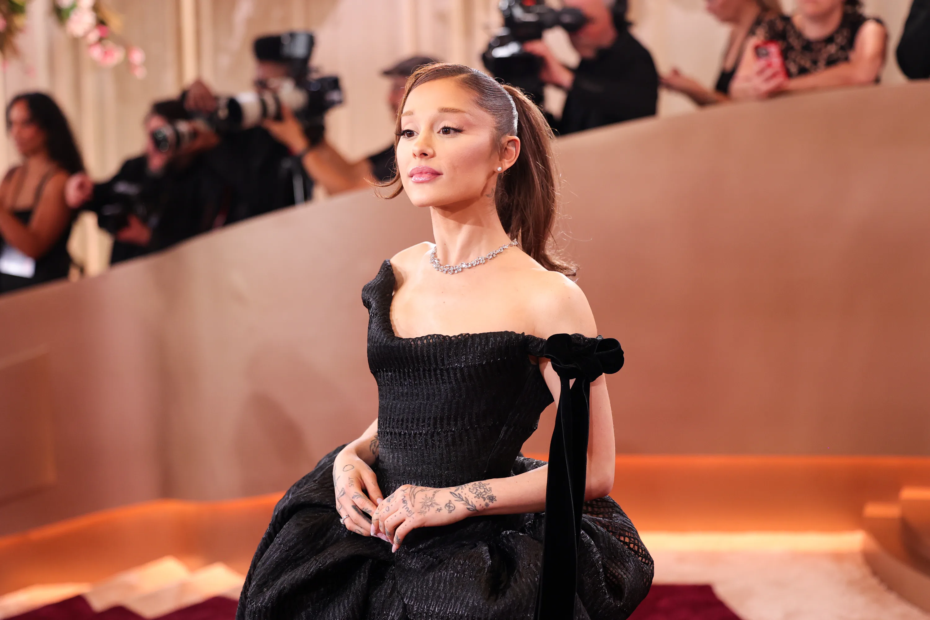 Ariana Grande at the 83rd Annual Golden Globes held at The Beverly Hilton on January 11, 2026 in Bev...